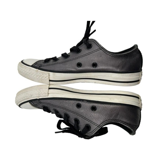 Converse All Star Women Low Top Sneaker Size 6 Gunmetal Gray Metallic Lace Up - Picture 8 of 12